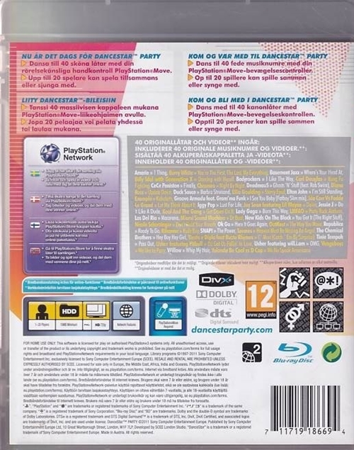 DanceStar PARTY - PS3 (B Grade) (Genbrug)